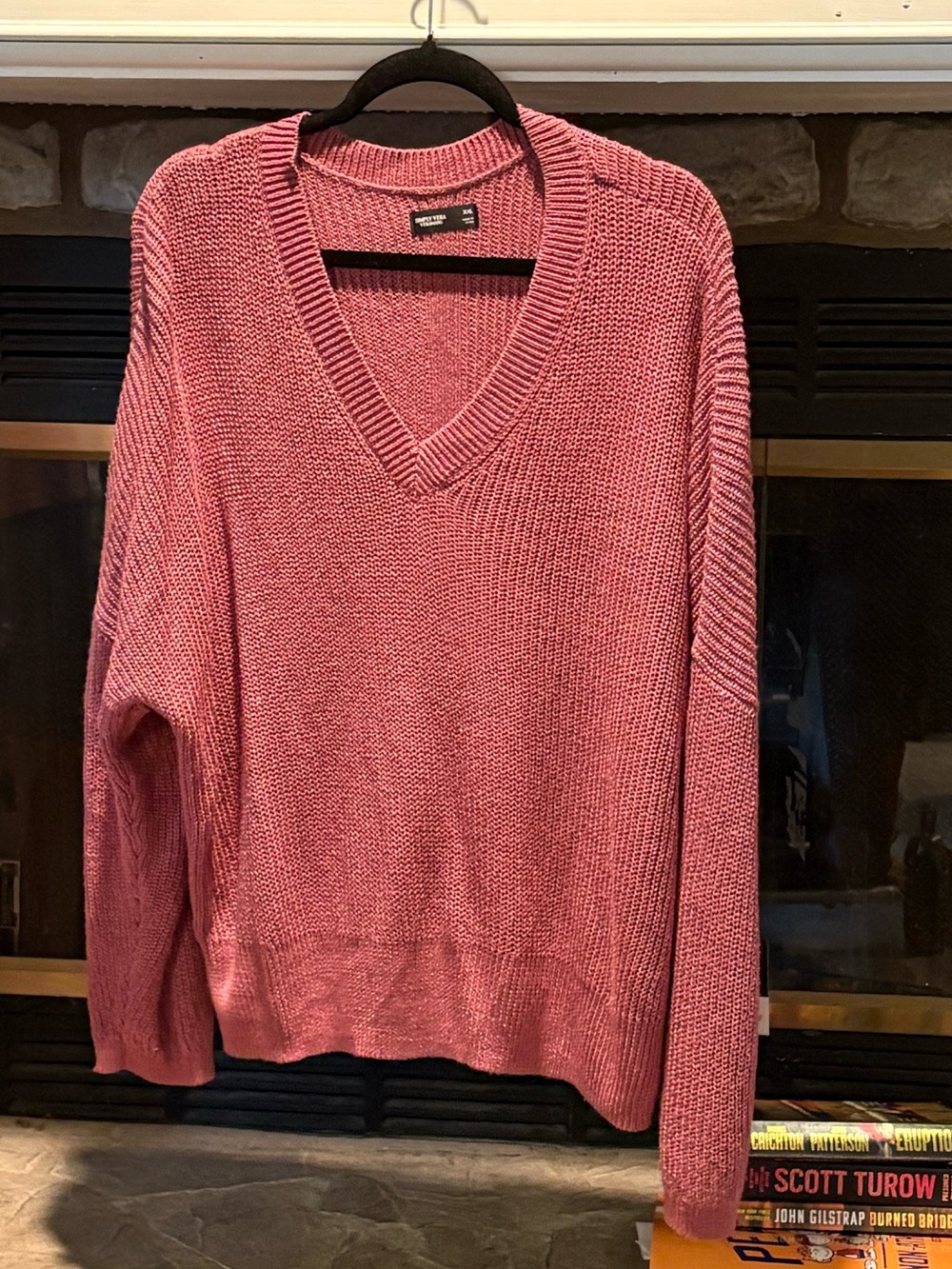 Simply Vera Vera Wang Rose Pink V-Neck Knit Sweater